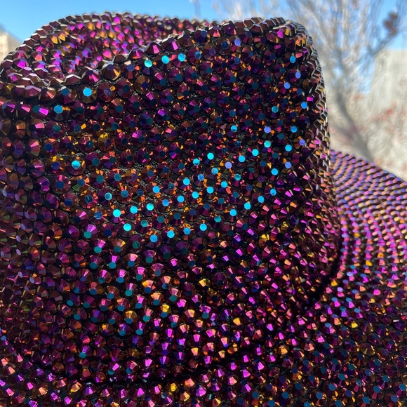 Bling Embellished Sparkly Felt Fedora Hat - Picture 8 of 8